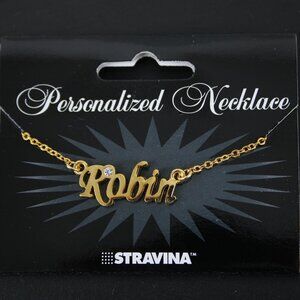 ROBIN Goldtone Rhinestone Accent 14.5" w 4.5" Multi Ring Ext Necklace